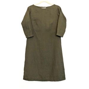 Regalia Dress Olive Good Quality Linen
